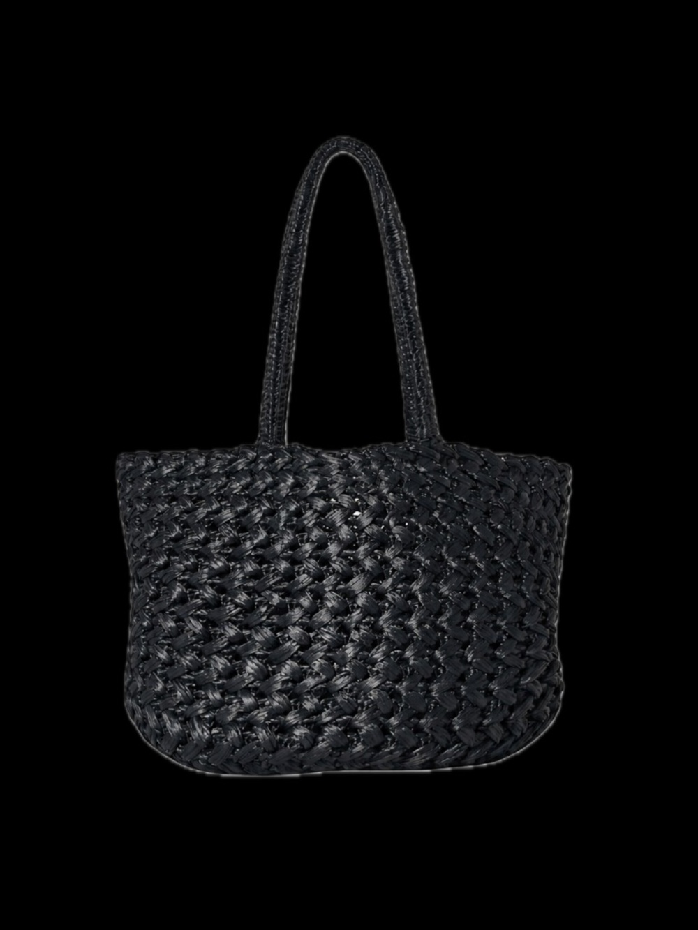 NWT The Row Black Small Estelle Two Woven Raffia Tote Bag